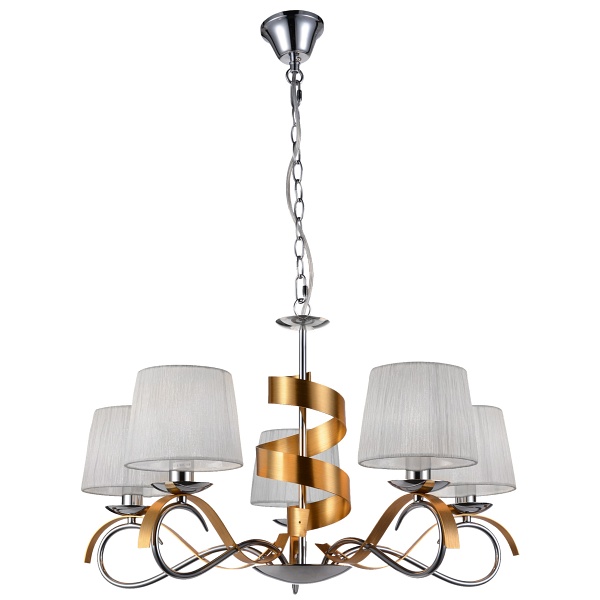 Denis Lampa Wisząca 5X40W E14 Chrom/Złoty Candellux