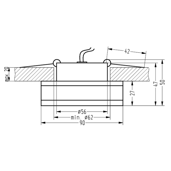 Sa-06 Sns Mr16 1X50W Satyna Opr. Strop. Stała Kwadratowa Candellux