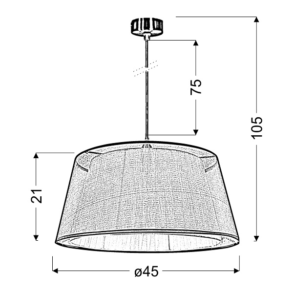 Charlie Lampa Wisząca 45 1X60W E27 Czarny Candellux