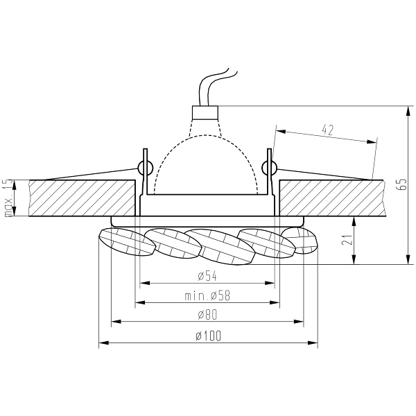 Sk-77 G/Tr Mr16 1X50W Złoto Opr. Strop. Dekoracyjna Transparent Candellux