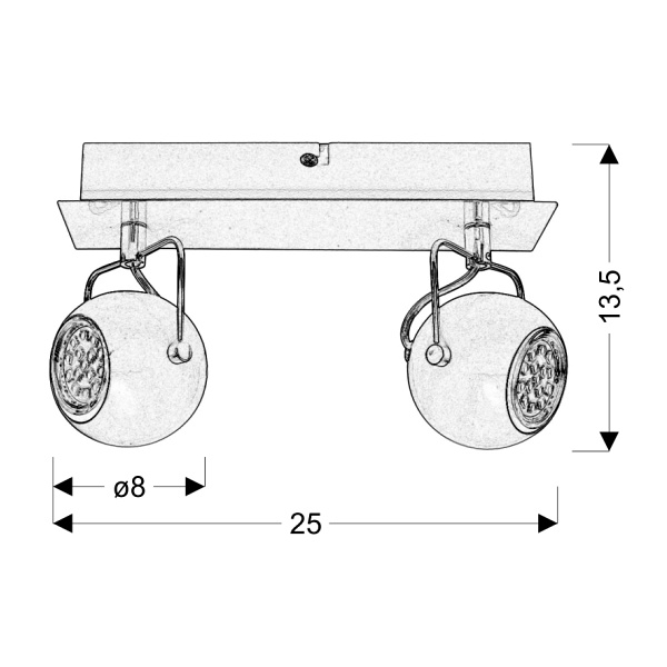 Tony Lampa Sufitowa Listwa 2X3W Led Gu10 Czarny Matowy Candellux