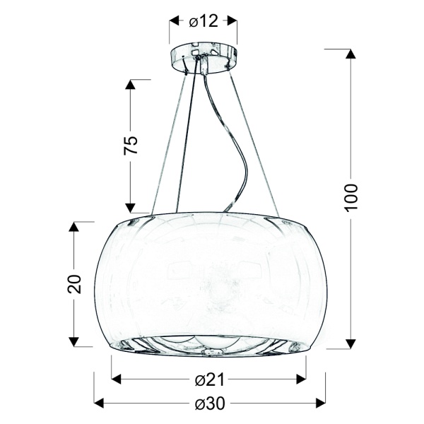 Gemo Lampa Wisząca 30 3X40W G9 Szklany Złoty Candellux
