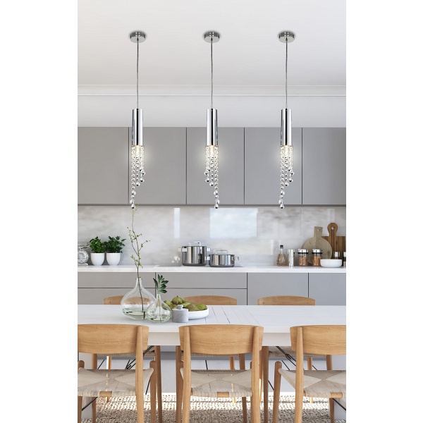 Duero Lampa Wisząca 1X3W Led Gu10 Chrom Candellux