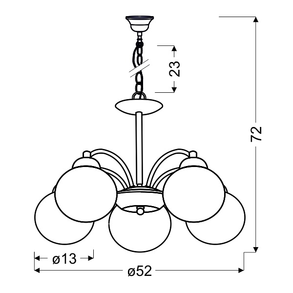 Tobago Lampa Wisząca 5X60W E27 Satyna Candellux
