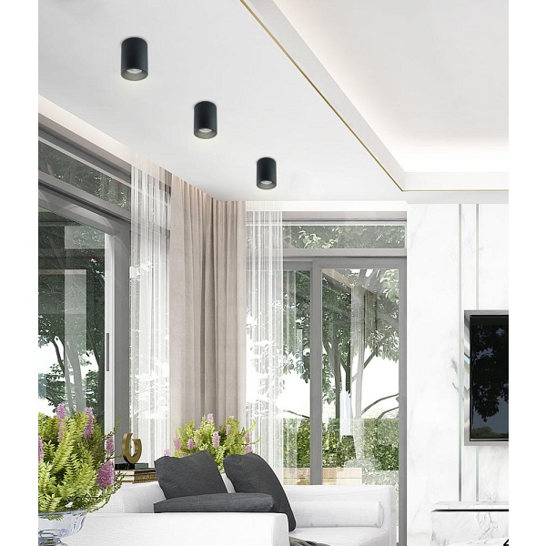 Tuba Lampa Sufitowa 1X15W Gu10 8/10 Czarny Candellux