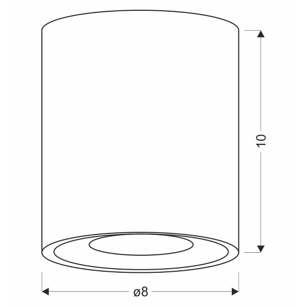 Tuba Lampa Sufitowa 1X15W Gu10 8/10 Czarny Candellux