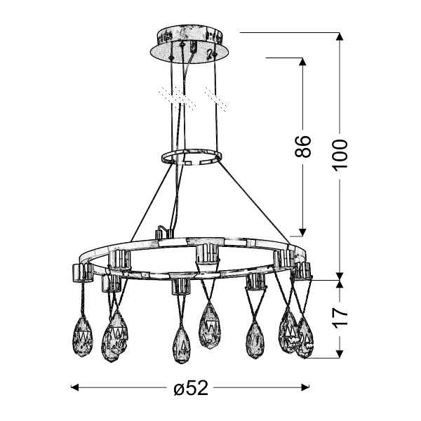 Prisma Lampa Wisząca 8X3W Led Chrom Candellux