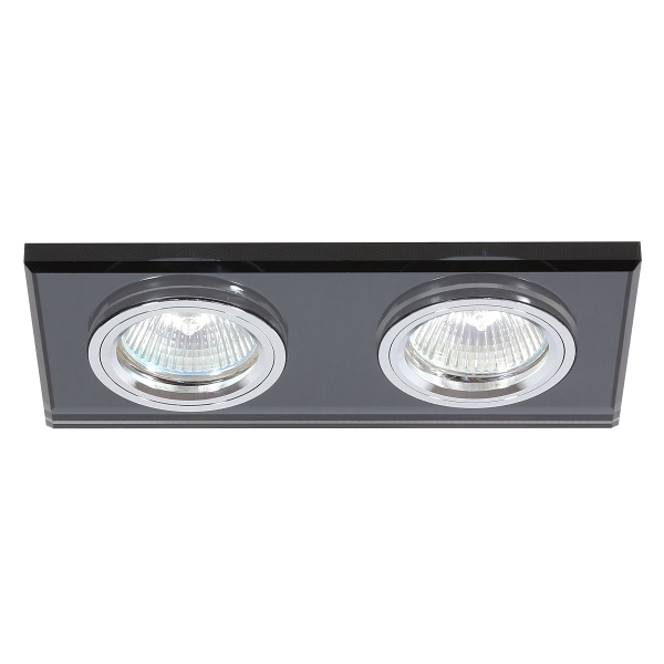 Ss-21 Ch/Bk Mr16 Dual 2X50W Chrom Opr. Strop. Stała Prostokąt Szkło Czarne Candellux