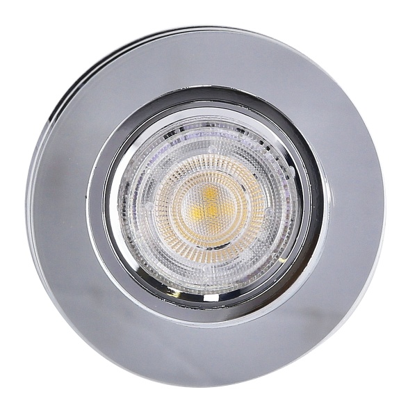 Ss-23 Ch/Tr+Bl Gu10 50W+Led Smd 230V Niebieski 2 1W Chrom Oczko Sufitowe Lampa Sufitowa Stała Okrągła Szkło Transparentne Candellux