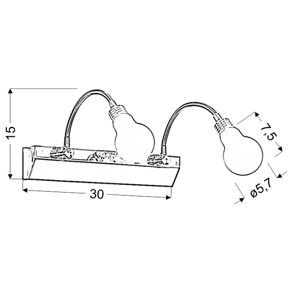 Acrylic Led Lampa Kinkiet 2X2W Led Chrom Biały Candellux