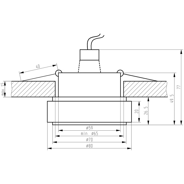 Oprawa Stropowa Dekoracyjna Okrągła Sk-81 Ch/Tr Mr16 1X50W Chrom Transparent Candellux