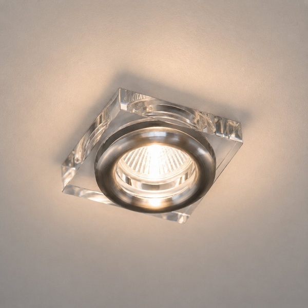 Oprawa stropowa dekoracyjna kwadratowa sk-82 ch/tr mr16 1x50w chrom transparent - Candellux