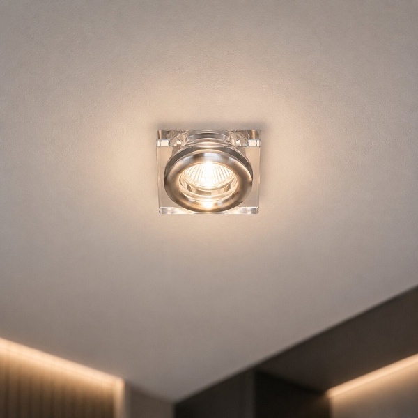 Oprawa stropowa dekoracyjna kwadratowa sk-82 ch/tr mr16 1x50w chrom transparent - Candellux