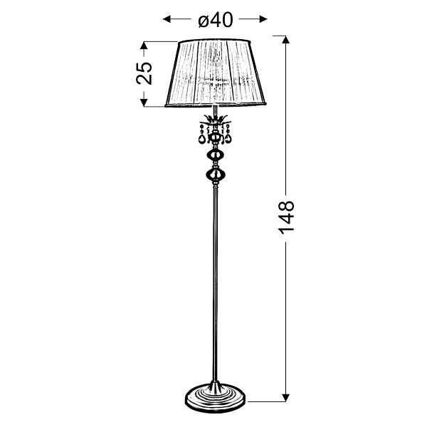 Adonis Lampa Podłogowa 1X60W E27 Patyna + Abażur O Tym Samym Indeksie Candellux