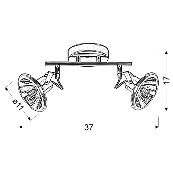 Moon Lampa Sufitowa Listwa 2X3,5W Led G9 Chrom Candellux