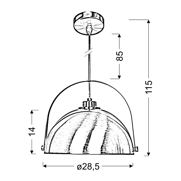 Tero Lampa Wisząca 28,5 1X60W E27 Satyna Candellux