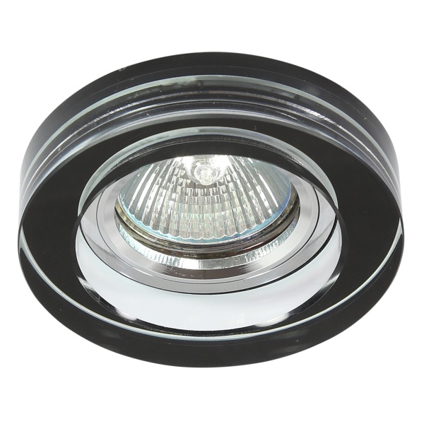 Ss-31 Ch/Bk Mr16 Chrom Opr. Strop. Stała Okrągła Szkło Czarne Candellux