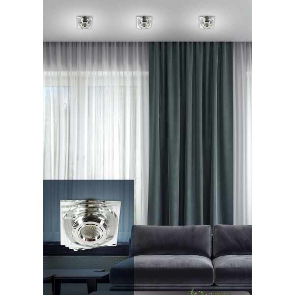 Ss-32 Al/Tr 3W Led Cob 230V Opr. Strop. Stała Kwadraty Szkło Transparentne Candellux