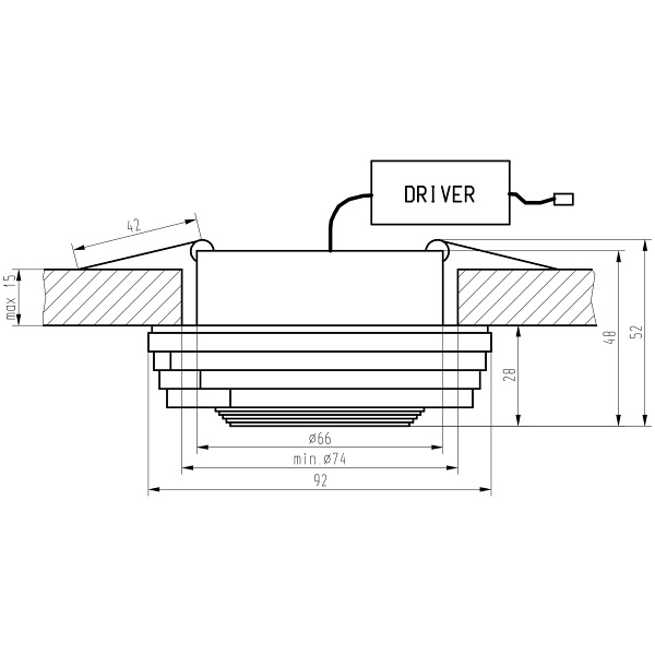 Ss-32 Al/Tr 3W Led Cob 230V Opr. Strop. Stała Kwadraty Szkło Transparentne Candellux