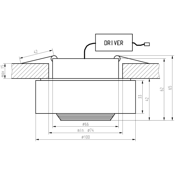 Ss-33 Al/Tr 3W Led Cob 230V Opr. Strop. Stała Okrągła Szkło Transparentne Candellux