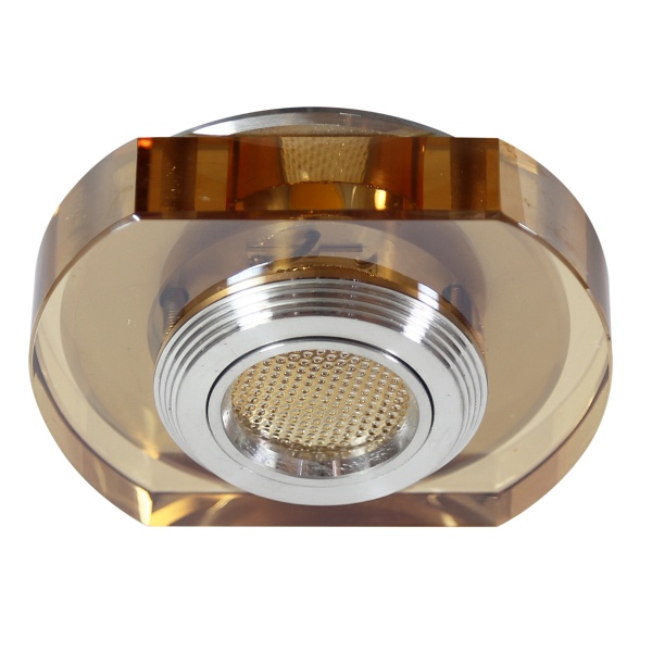 Ss-34 Al/Am 3W Led Cob 230V Opr. Strop. Stała Zaokrąglona Szkło Bursztynowe Candellux