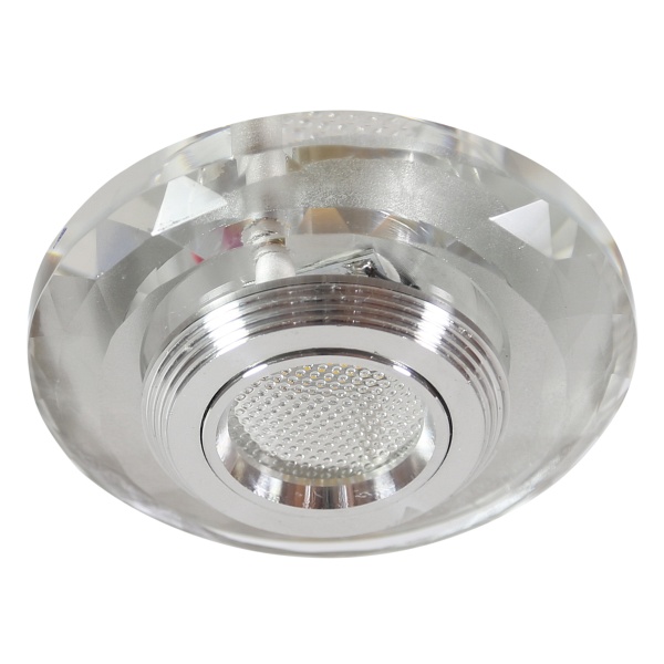 Ss-36 Al/Tr 3W Led Cob 230V Opr. Strop. Stała Wielokąt Stożkowa Szlifowana Szkło Transparentne Candellux