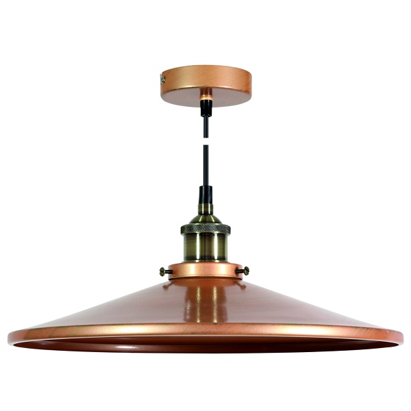 Tila Lampa Wisząca 36 1X60W E27 Klosz Niski Miedziany Candellux