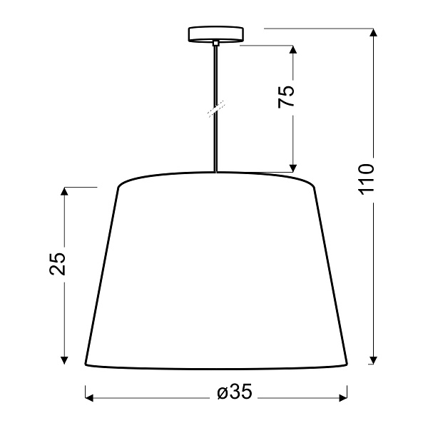 Americano 2 Lampa Wisząca 35 1X60W E27 (Abażur 77-32294 Z Zawiesiem 85-10523) Candellux