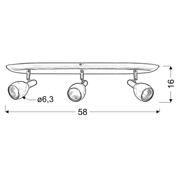 Cross Lampa Sufitowa Listwa 3X50W Gu10 Miedziany Candellux