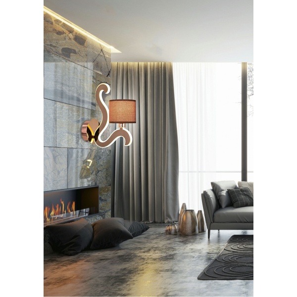 Ambrosia 3 Lampa Kinkiet 1X40W E14 + 6W Led Miedziany Candellux