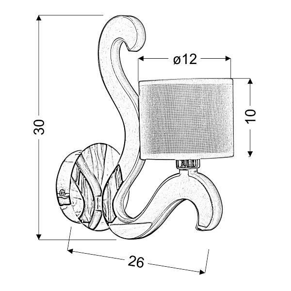 Ambrosia 3 Lampa Kinkiet 1X40W E14 + 6W Led Miedziany Candellux