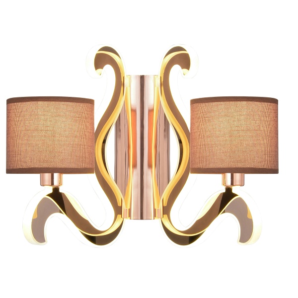 Ambrosia 3 Lampa Kinkiet 2X40W E14 + 12,3W Led Miedziany Candellux