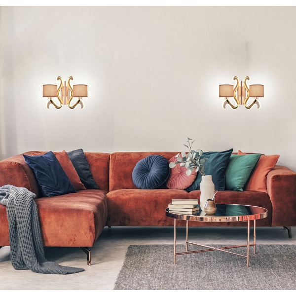 Ambrosia 3 Lampa Kinkiet 2X40W E14 + 12,3W Led Miedziany Candellux