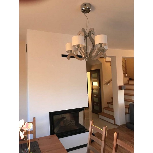 Ambrosia 1 Lampa Wisząca 5X40W E14 + 43,4W Led Chrom Candellux