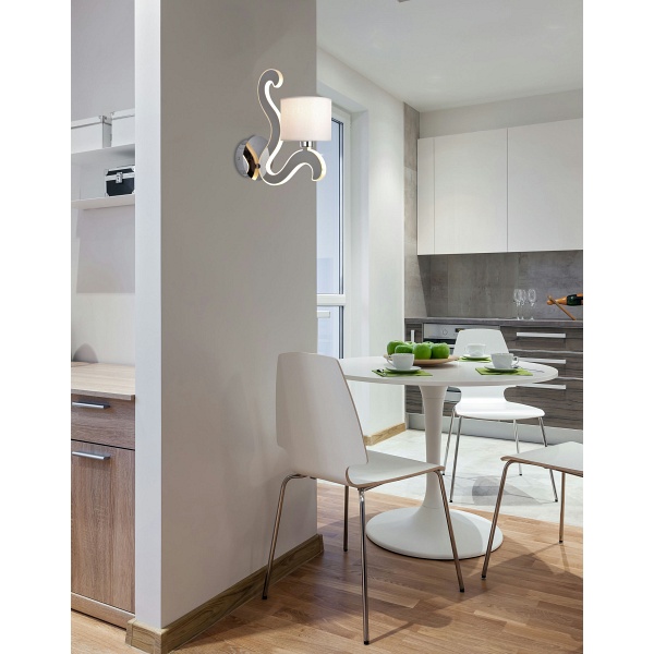 Ambrosia 1 Lampa Kinkiet 1X40W E14 + 6W Led Chrom Candellux