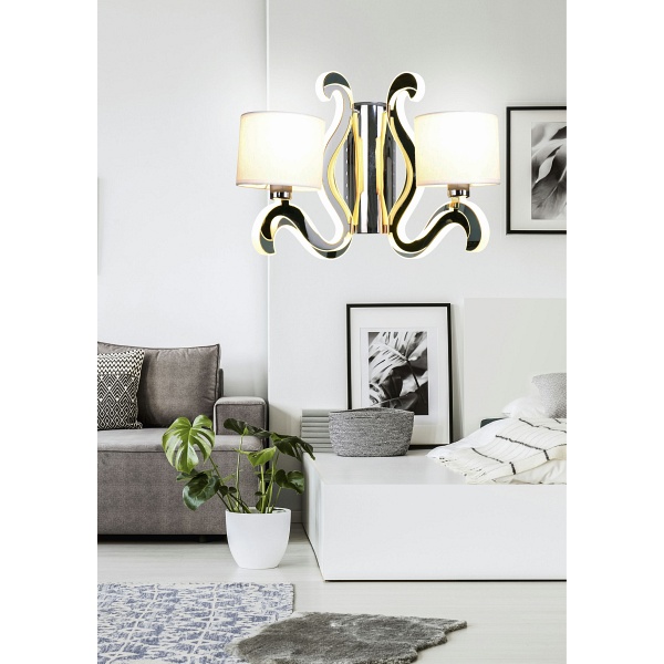 Ambrosia 1 Lampa Kinkiet 2X40W E14 + 12,3W Led Chrom Candellux