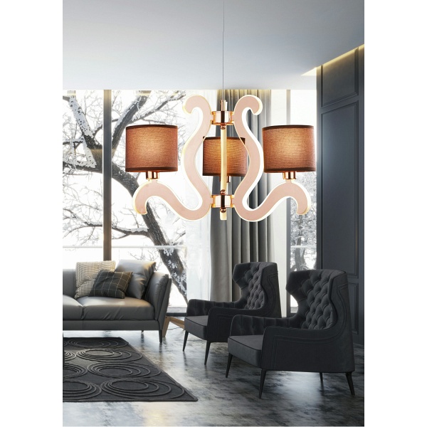 Ambrosia 3 Lampa Wisząca 3X40W E14 + 18,4W Led Miedziany Candellux