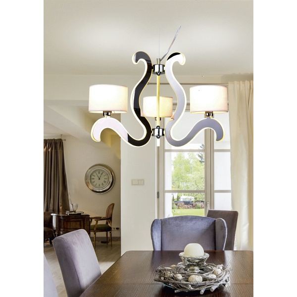 Ambrosia 1 Lampa Wisząca 3X40W E14 + 18,4W Led Chrom Candellux