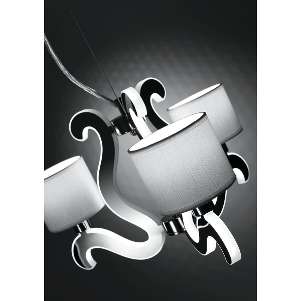 Ambrosia 1 Lampa Wisząca 3X40W E14 + 18,4W Led Chrom Candellux