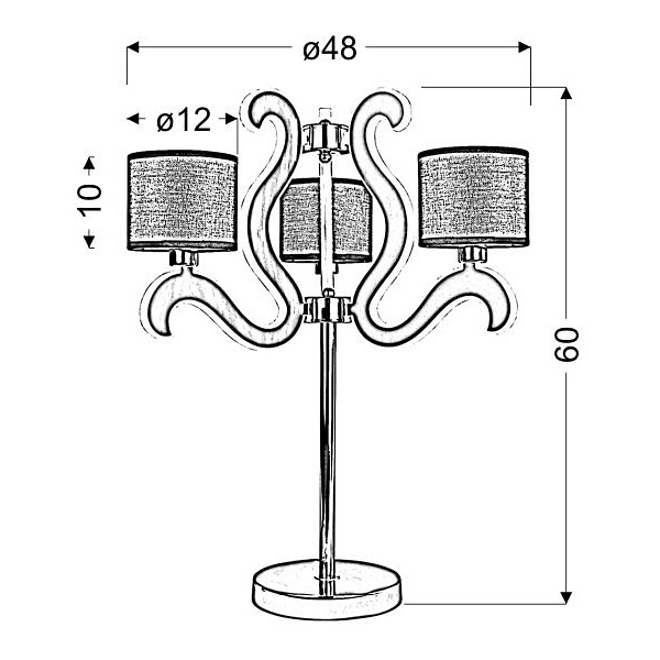 Ambrosia 3 Lampa Gabinetowa 3X40W E14 + 18,4W Led Miedziany Candellux