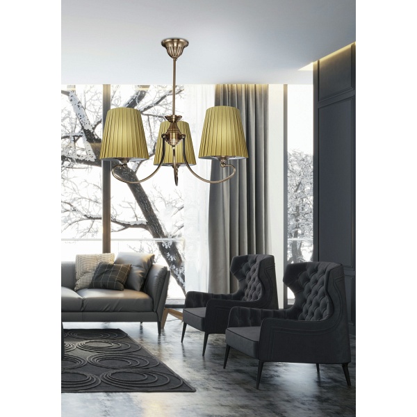 Mozart Lampa Wisząca 3X60W E27 Patynowa Miedź Miodowy Candellux