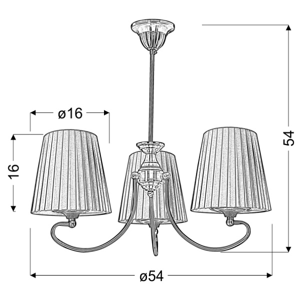 Mozart Lampa Wisząca 3X60W E27 Patynowa Miedź Miodowy Candellux