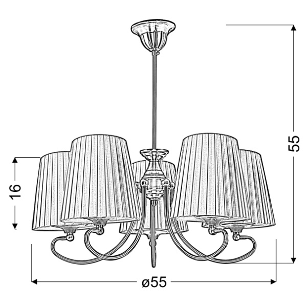 Mozart Lampa Wisząca 5X60W E27 Patynowa Miedź Miodowy Candellux