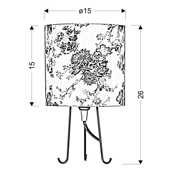 Micra Lampa Gabinetowa 1X40W E14 Kwiaty Niebieskie Candellux