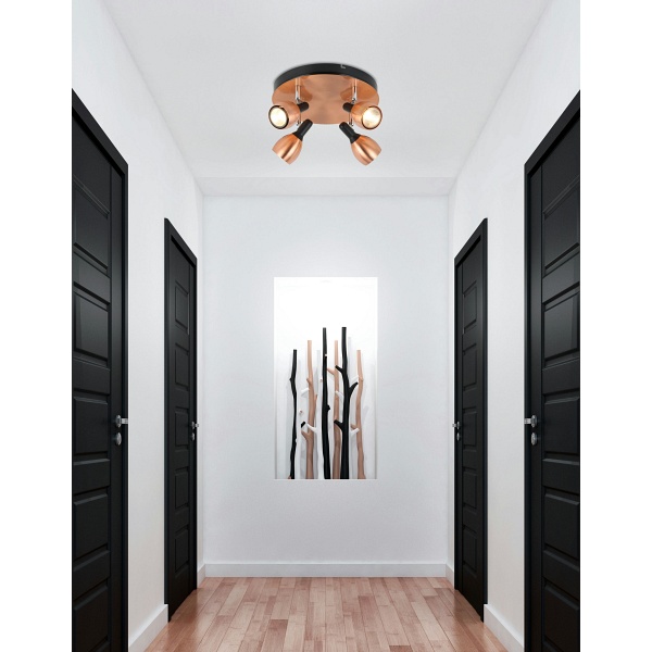 Cross Lampa Sufitowa Plafon 4X50W Gu10 Miedziany Candellux