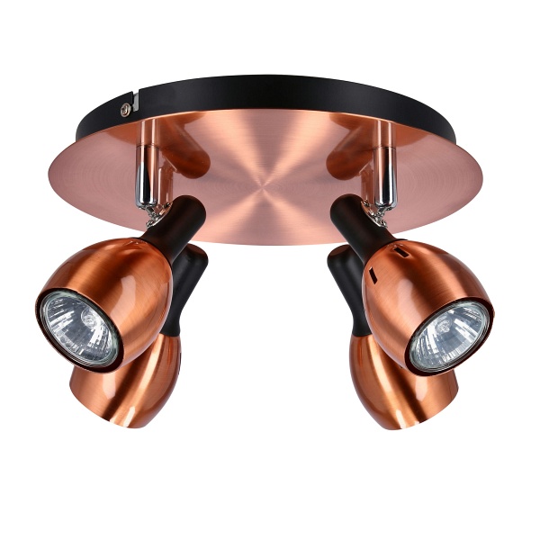 Cross Lampa Sufitowa Plafon 4X50W Gu10 Miedziany Candellux