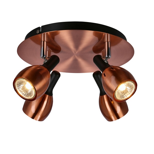 Cross Lampa Sufitowa Plafon 4X50W Gu10 Miedziany Candellux