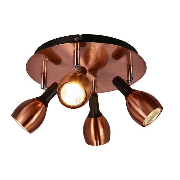 Cross Lampa Sufitowa Plafon 4X50W Gu10 Miedziany Candellux