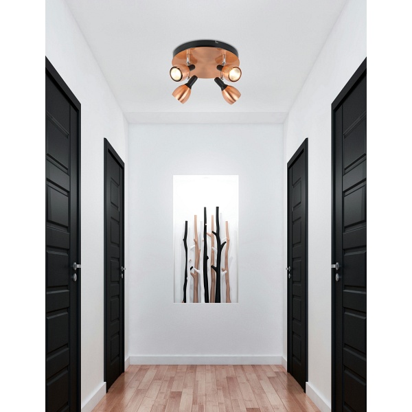 Cross Lampa Sufitowa Plafon 4X50W Gu10 Miedziany Candellux