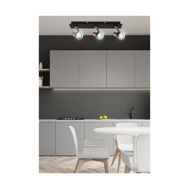 Listwa sufitowa Markus czarna miedziana 3x50w - Candellux
